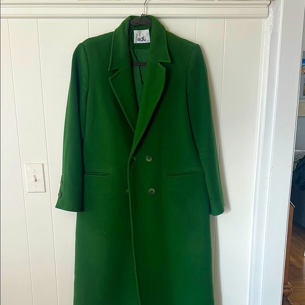 Long green trench coat